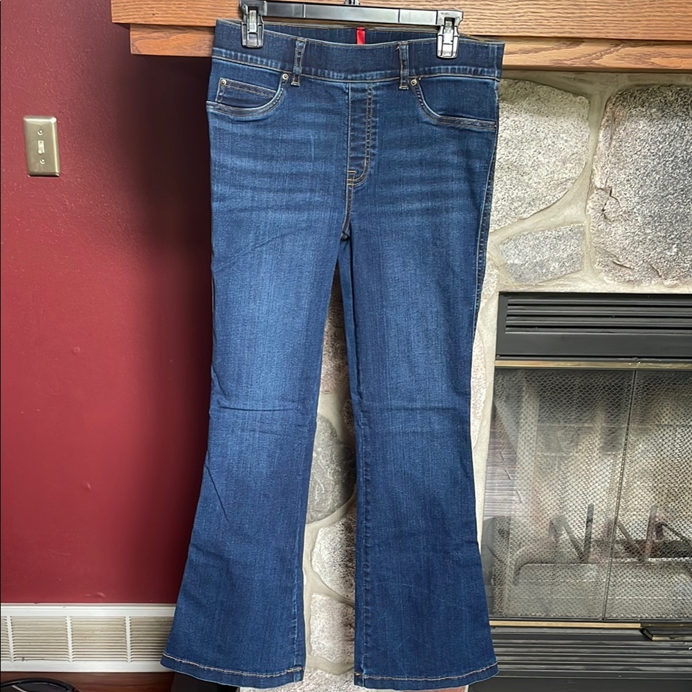 SPANX Blue Flare Wide Leg Jeans
